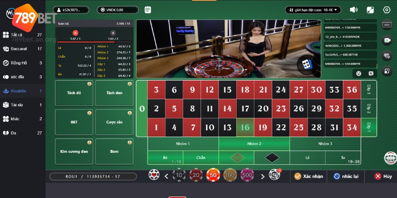 Các Cửa Cược Trong Roulette 789Bet