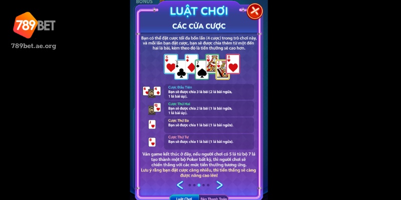 Các Vòng Chơi Cơ Bản Trong Poker 789Bet